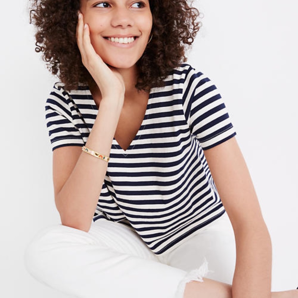 Madewell Setlist Boxy Top in Marton Stripe